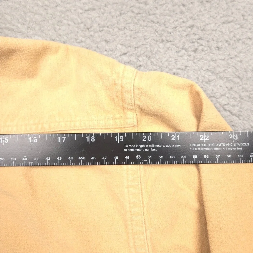 L.L.Bean Chamois Shirt Men L Tall Golden Tan Flannel Workwear Overshirt